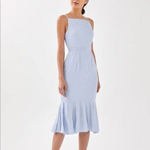 Love Bonito Jiniya Textured Ruffle Dress Light Blue Size S